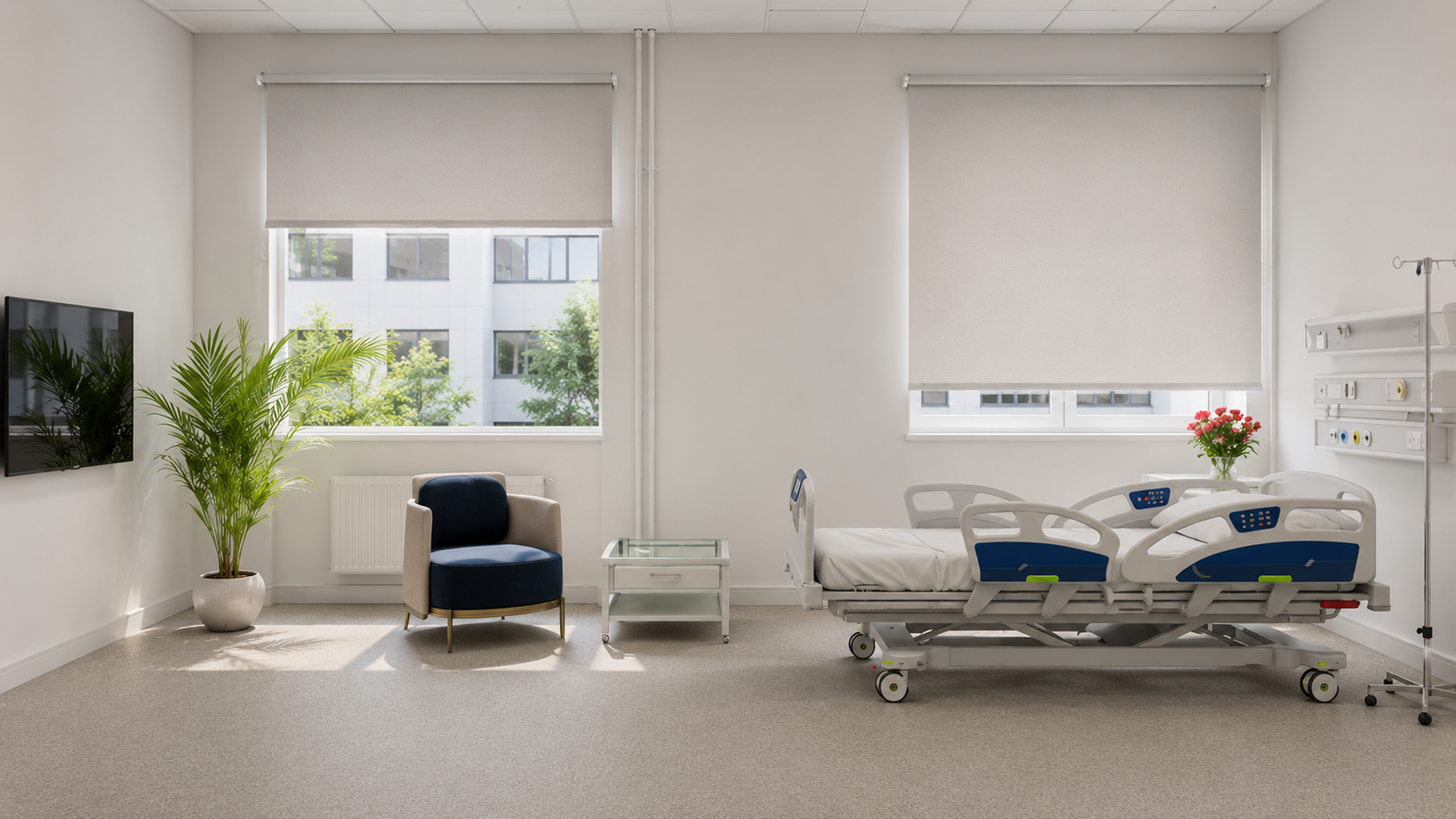 Cortinas roller para clinica Mavilex &mdash; control de luz e higiene